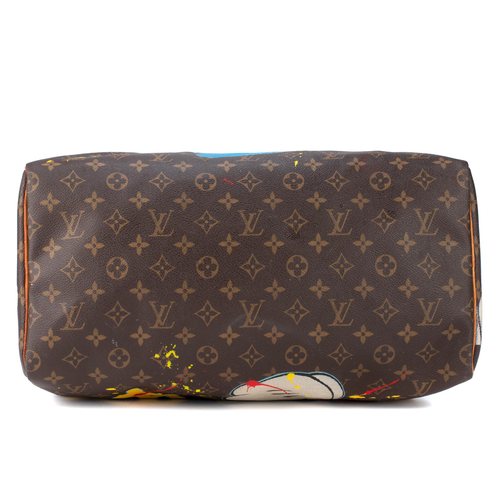 Handbag Louis Vuitton Speedy 40 in Monogram canvas customized by PatBo ! 3