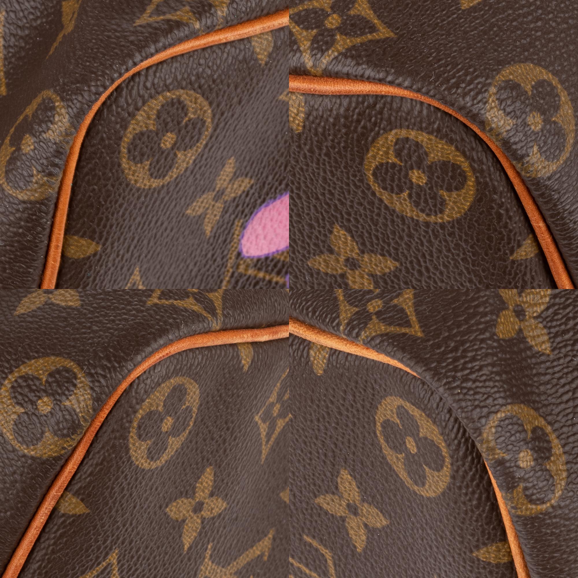 Handbag Louis Vuitton Speedy 40 in Monogram canvas customized 