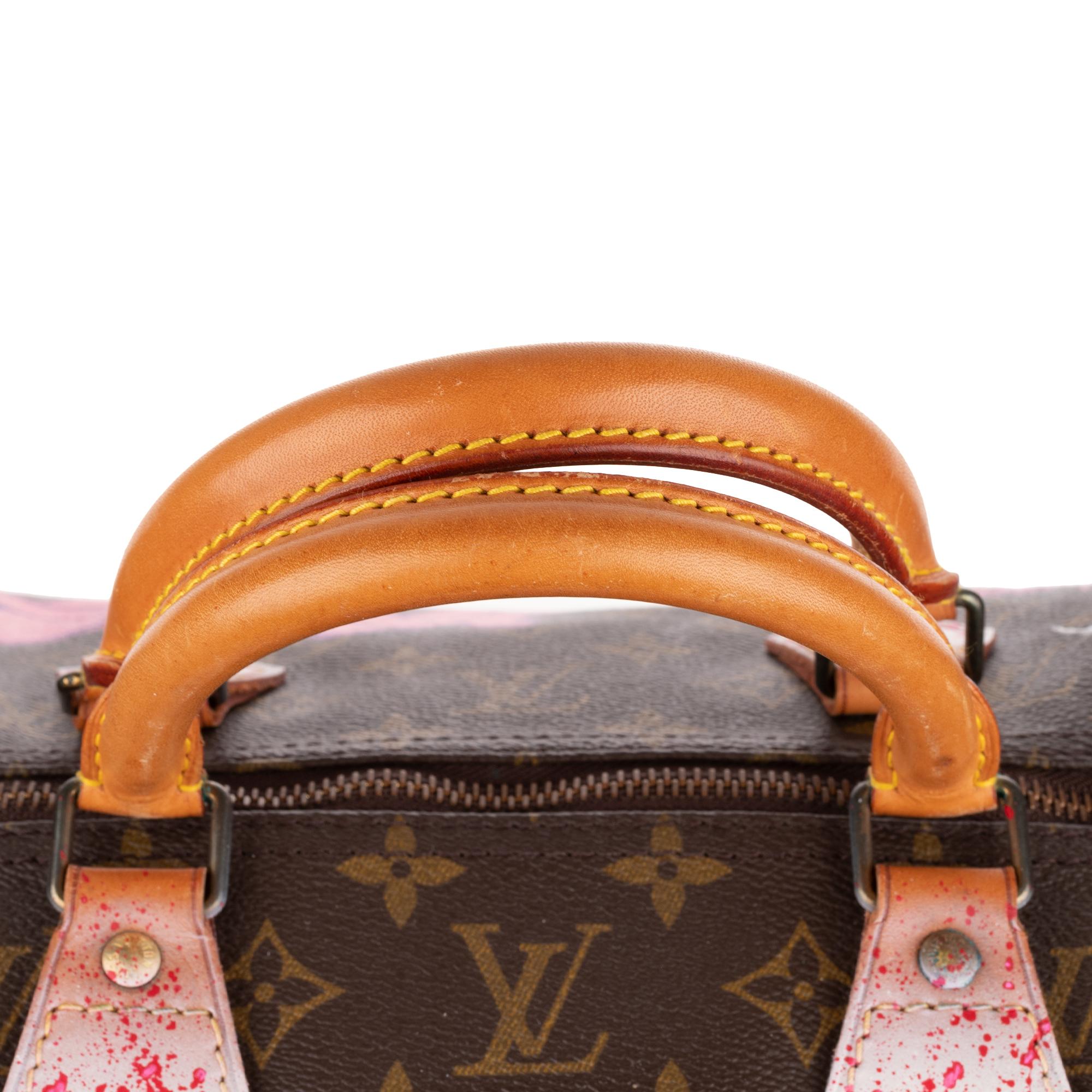 Women's or Men's Handbag Louis Vuitton Speedy 40 in Monogram canvas customized 