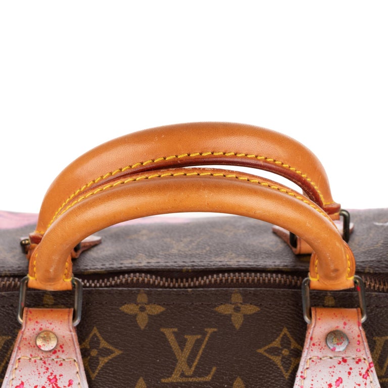 Handbag Louis Vuitton Speedy 40 in Monogram canvas customized "Pink