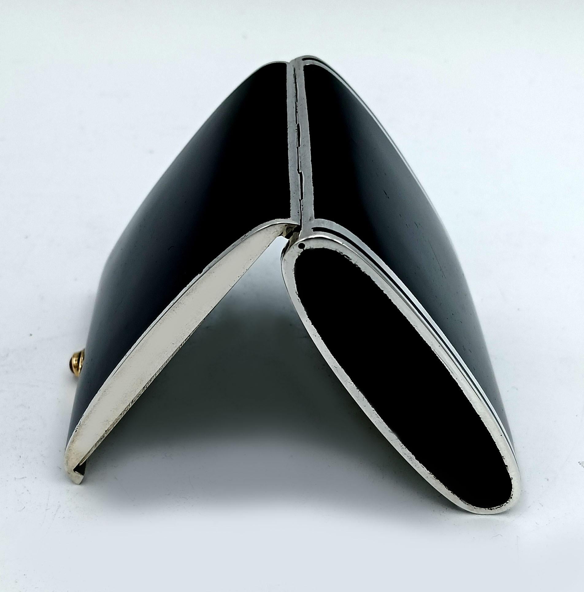 borsetta portacipria ienamel argento sterling oro e rubino cabochon Salimbeni in vendita 2