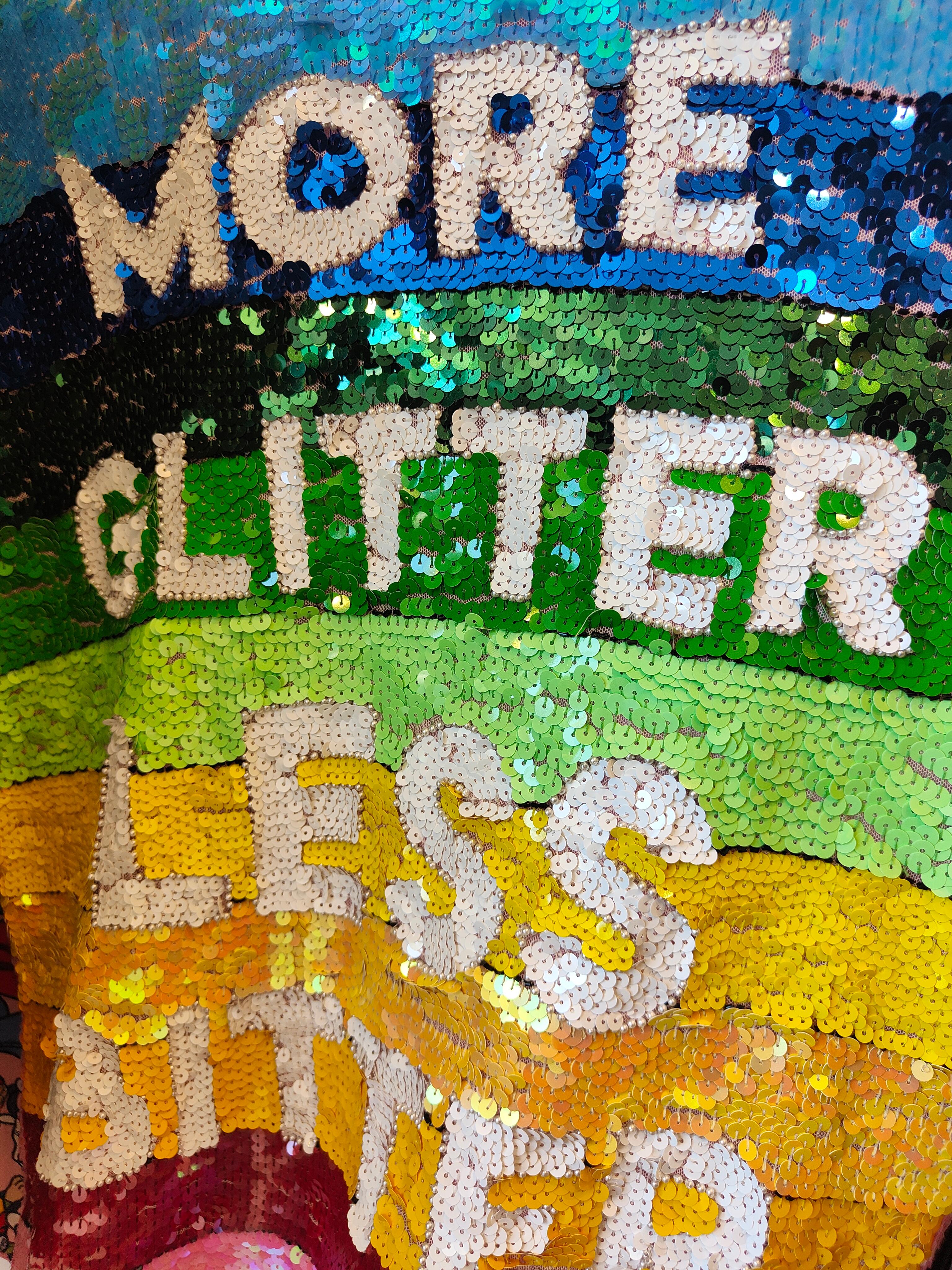 Handbeaded More Glitter less bitter Maxi tee Dress For Sale 1