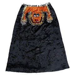 Handbeaded sequins tiger skirt