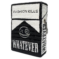 Handbeaded shoulder white black shoulder bag Handbeaded shoulder white black shoulder bag