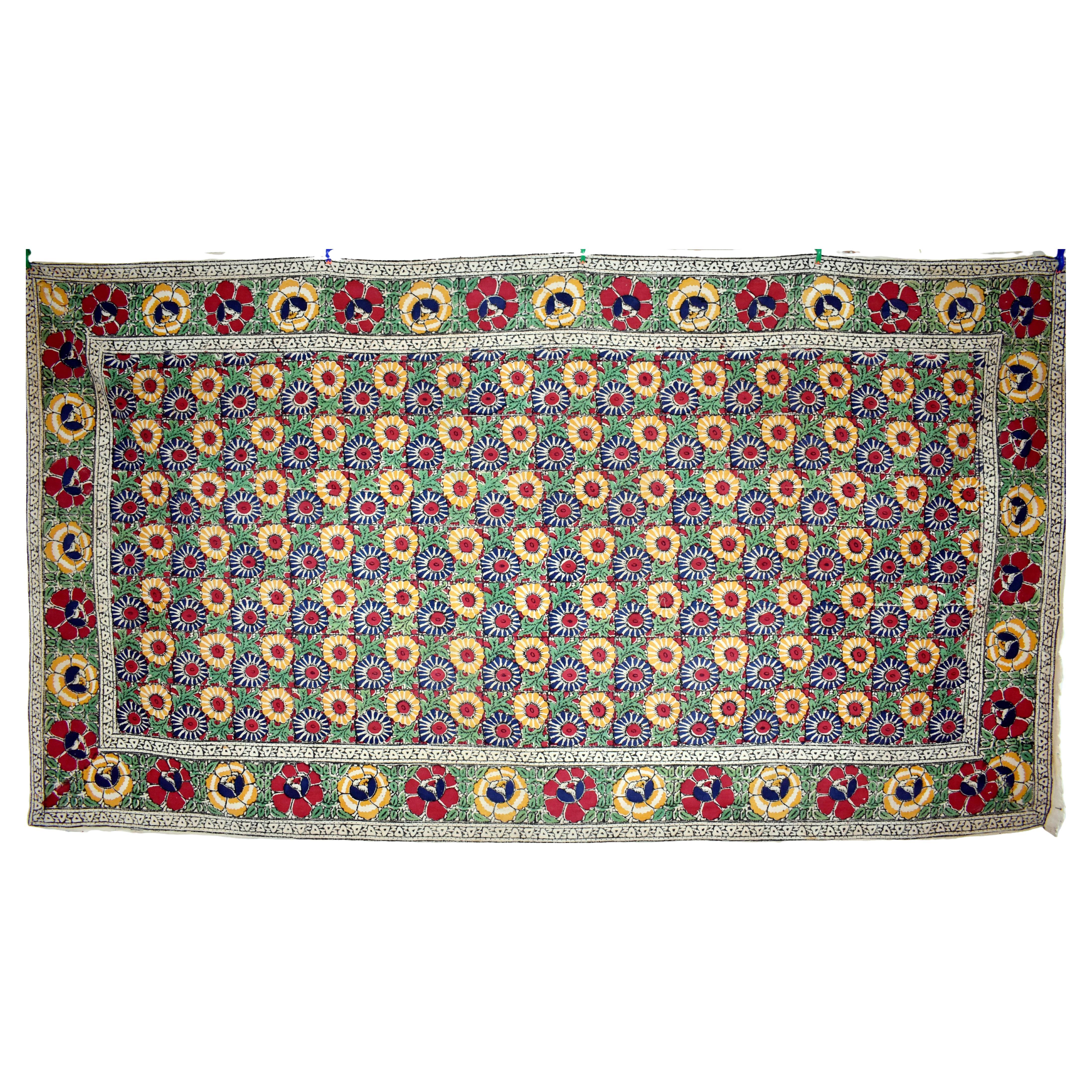 Handblock Print Indian Throw, Bed, Sofa Cover For Sale