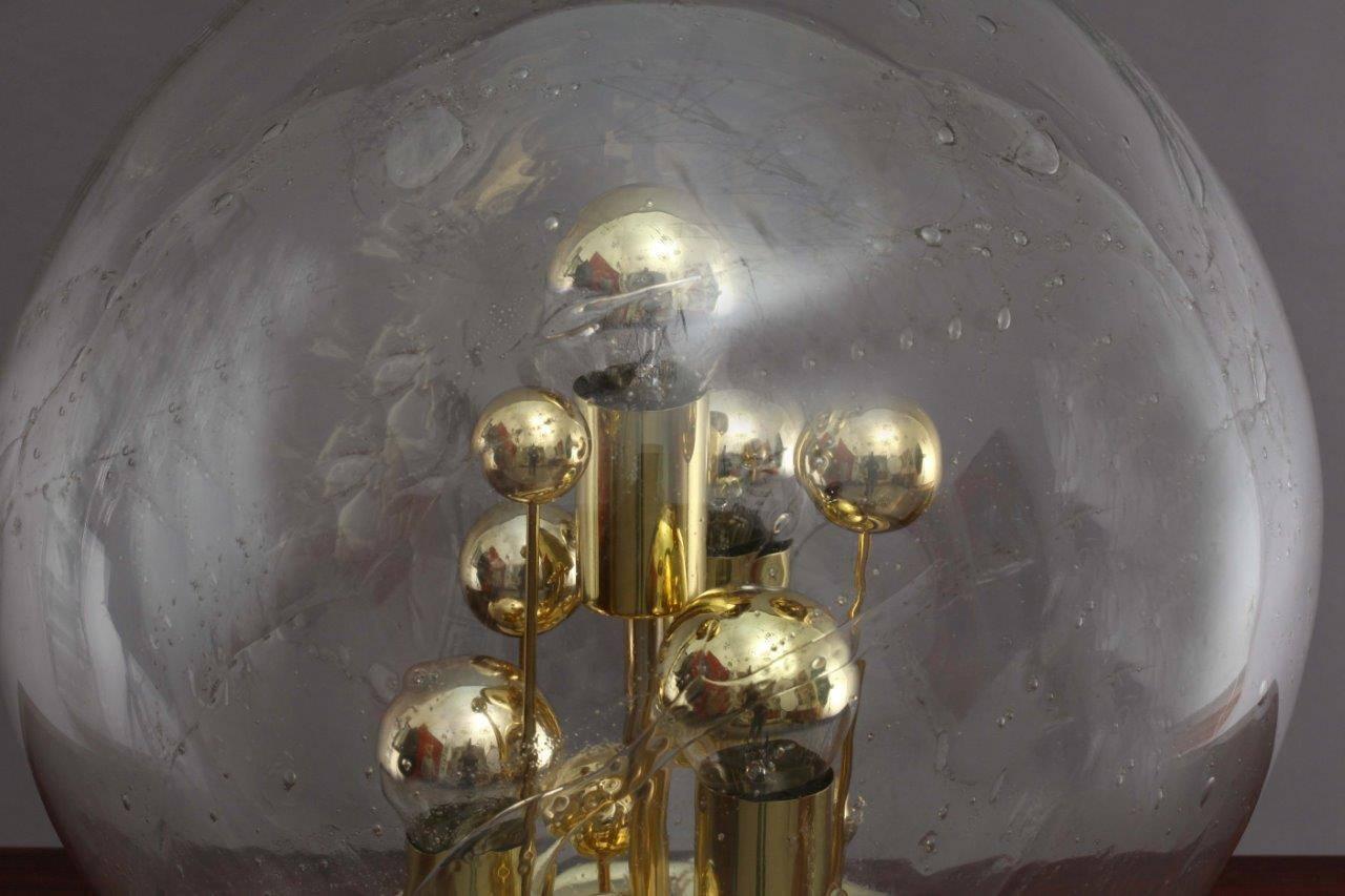 Table lamp,
Doria Leuchten,
Germany 1970.
Bubble glass, brass base.
Four bulb sockets E 27.
 
