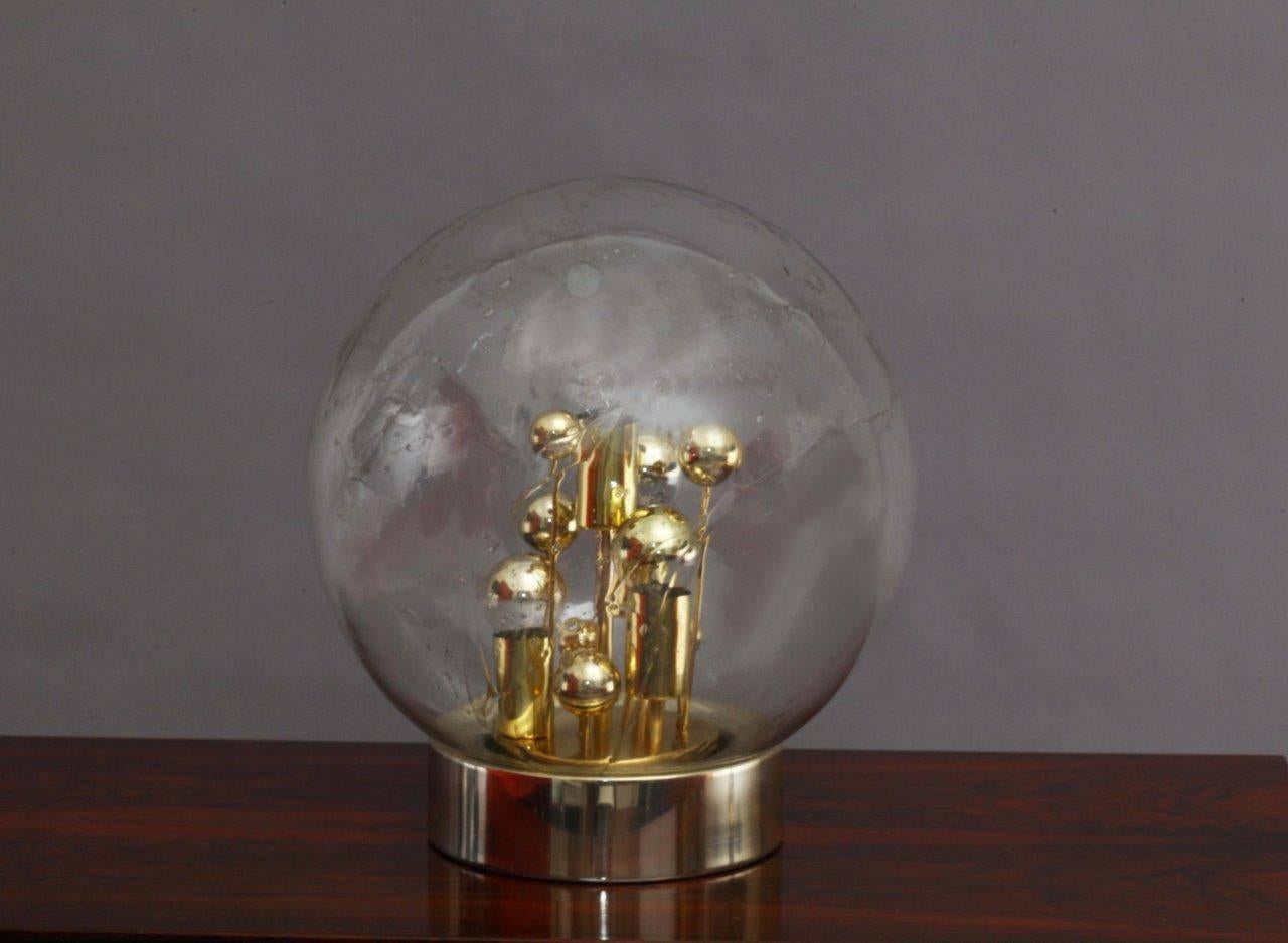 Mid-Century Modern Handblown Bubble Glass Table Lamp by Doria Leuchten
