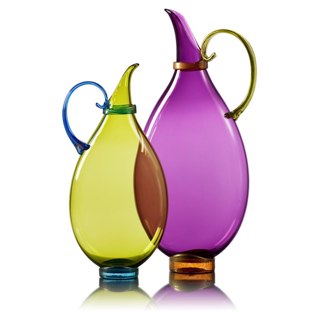 Modern Handblown Art Glass Pitchers, Medium/Tall Vases, Options Available by Vetro Vero For Sale