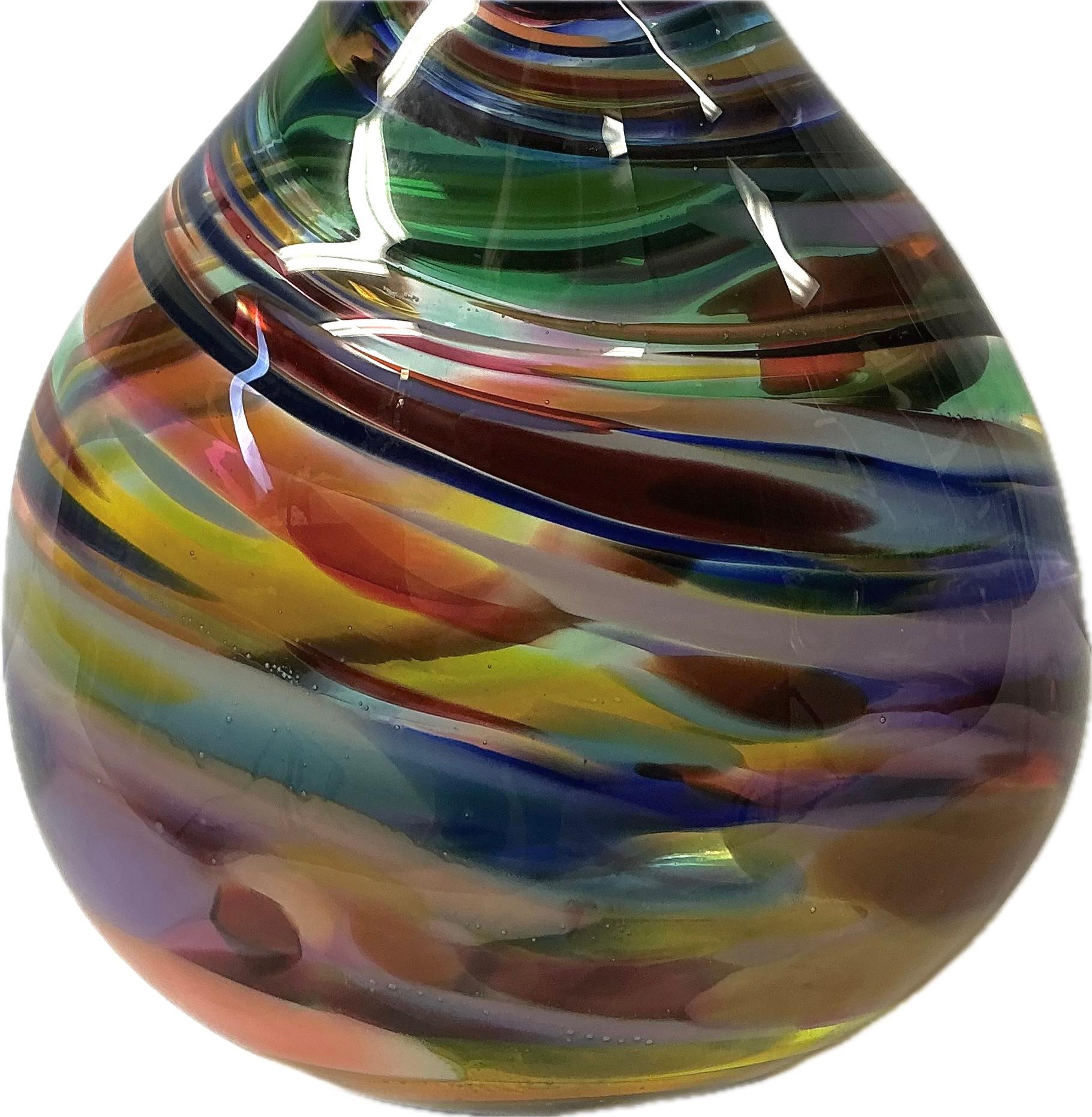 Moderne Vase en verre d'art soufflé à la bouche par David Goldhagen en vente
