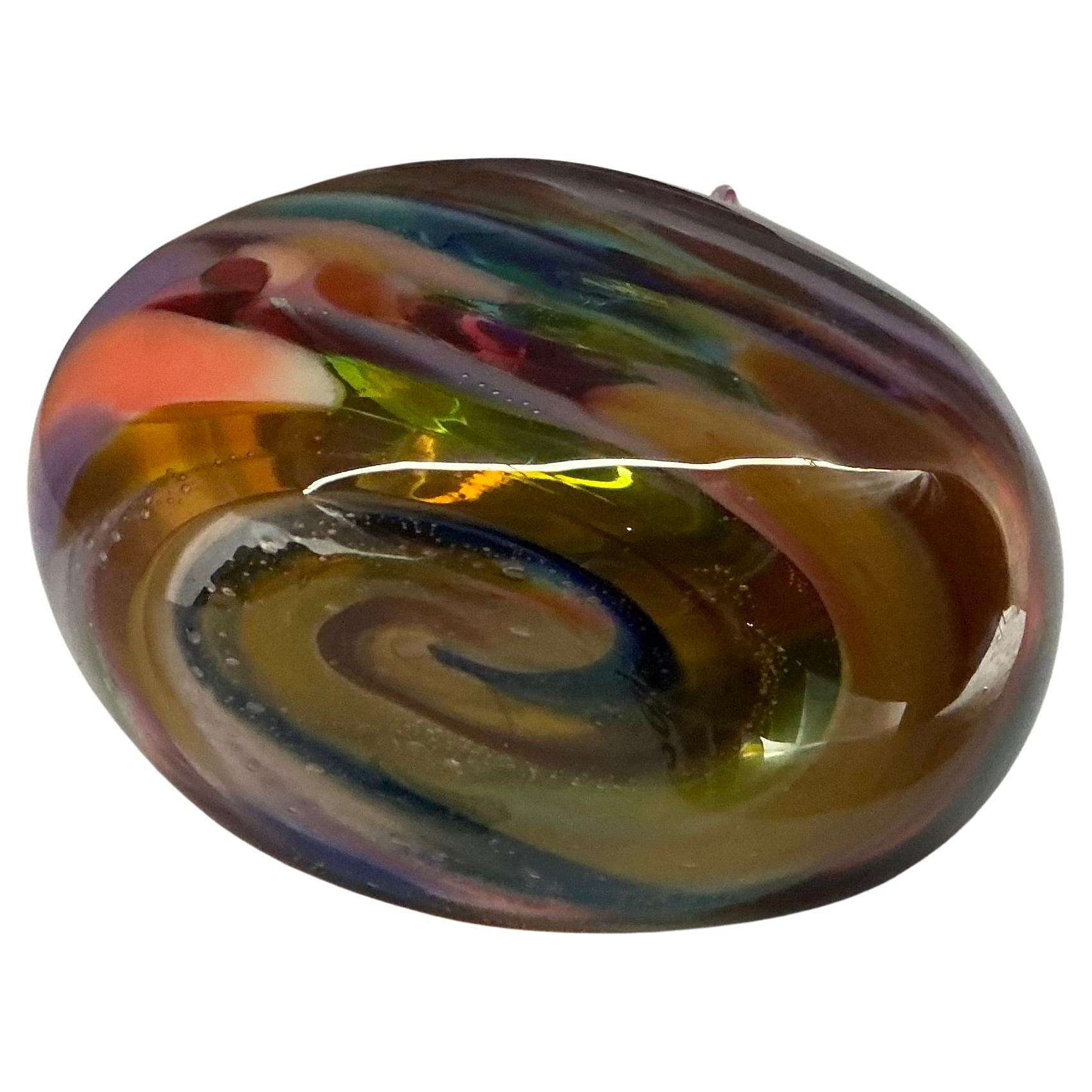 XXIe siècle et contemporain Vase en verre d'art soufflé à la bouche par David Goldhagen en vente