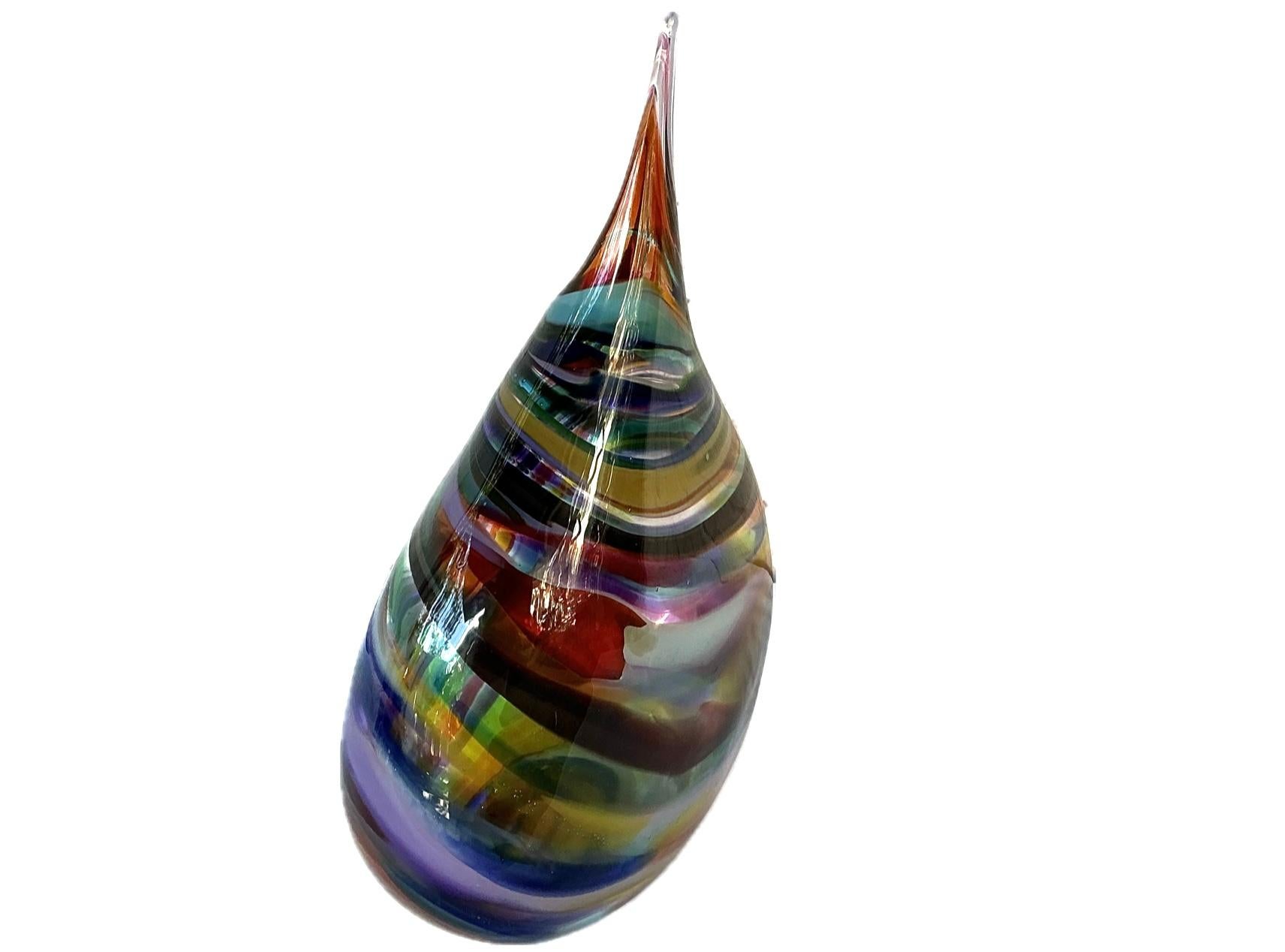 Vase en verre d'art soufflé à la bouche par David Goldhagen en vente 1