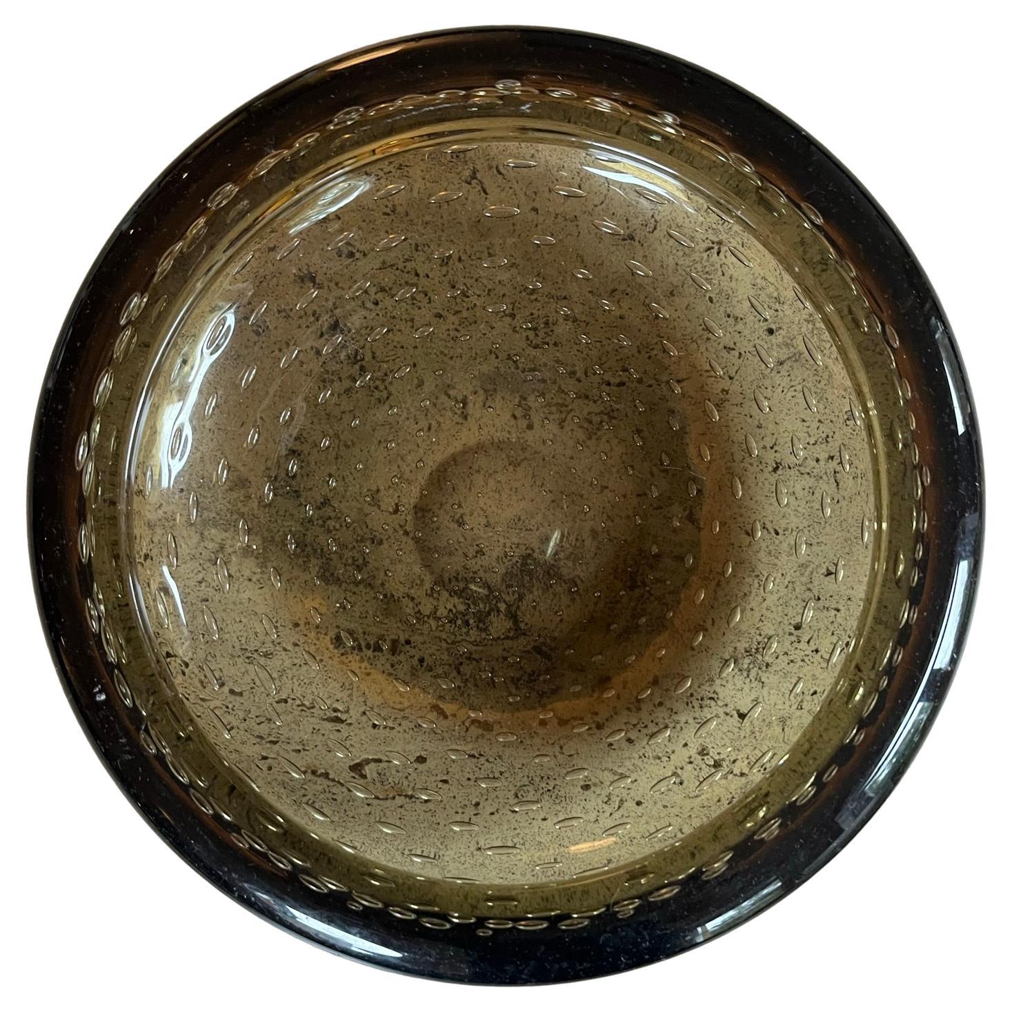 Handblown bubble glass bowl For Sale