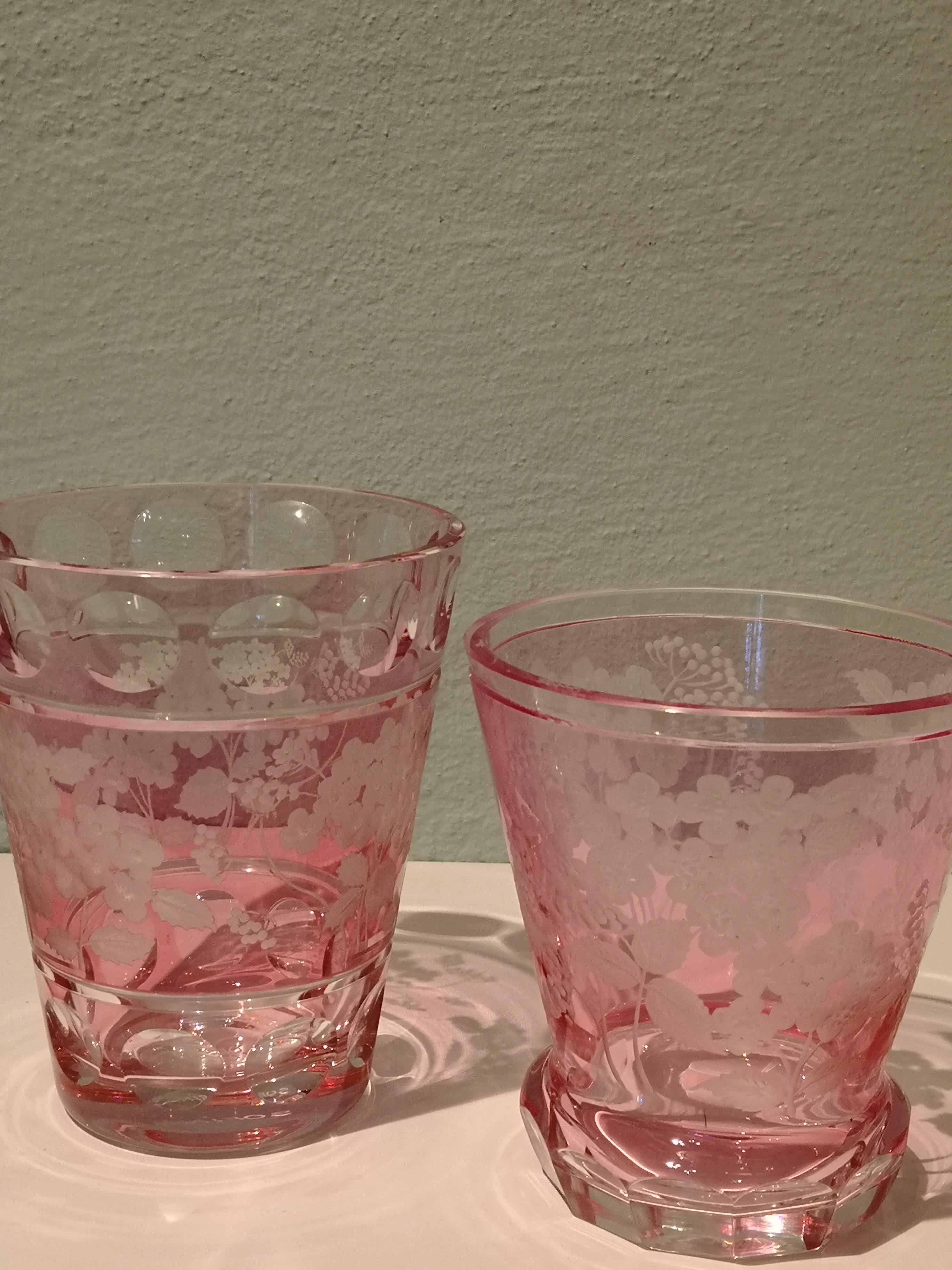 Hand Blown Country Style Crystal Vase Pink Sofina Boutique Kitzbuehel For Sale 1