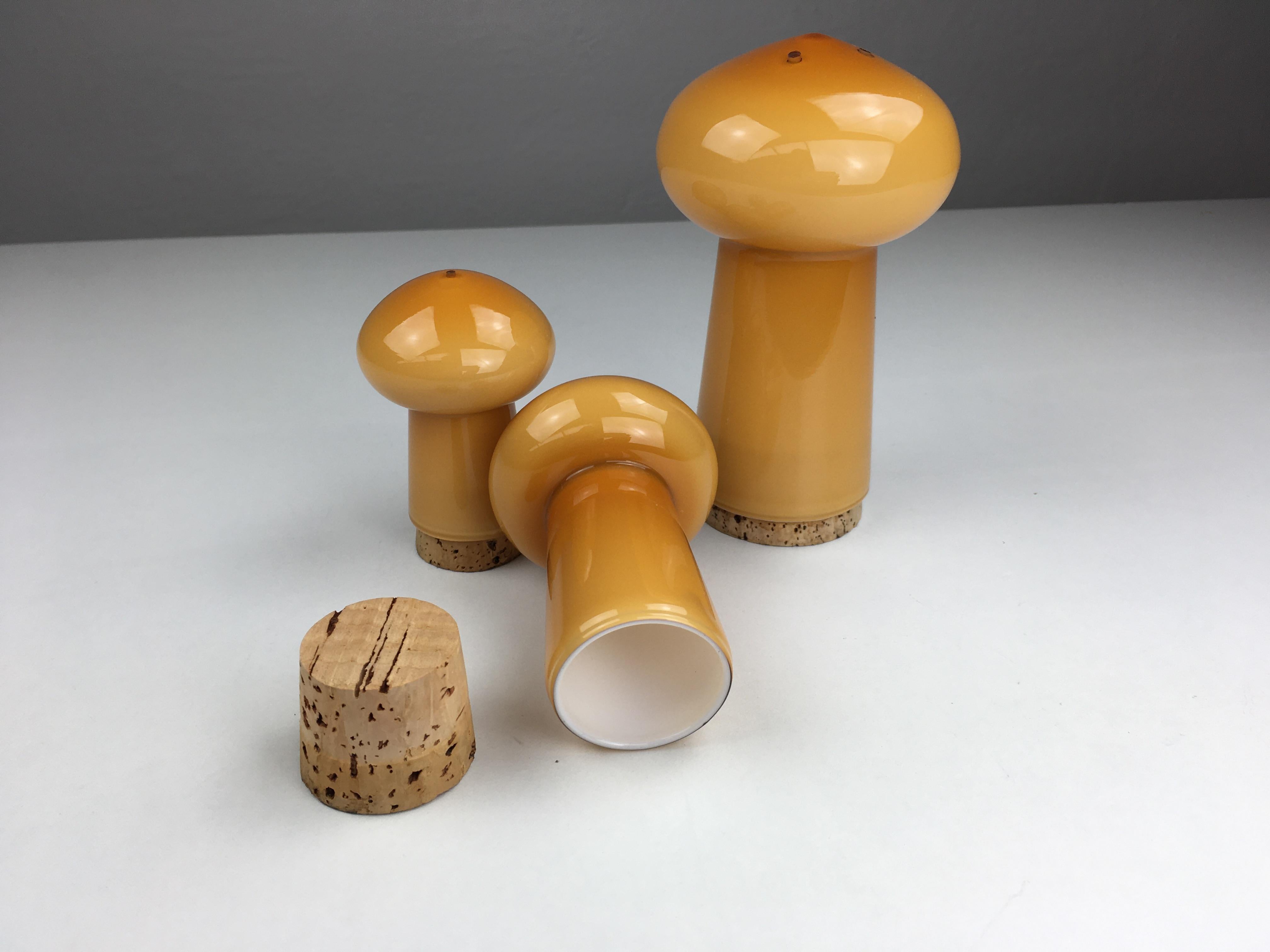 Handblown Danish Salt and Pepper Set in Glass by Michael Bang for Holmegaard For Sale 3