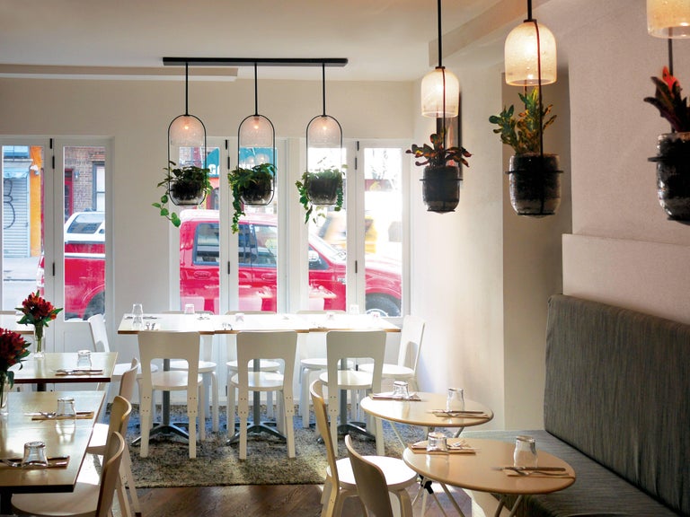 Handblown Glass, Custom Brass, Grow Light Pendant by Siemon and Salazar