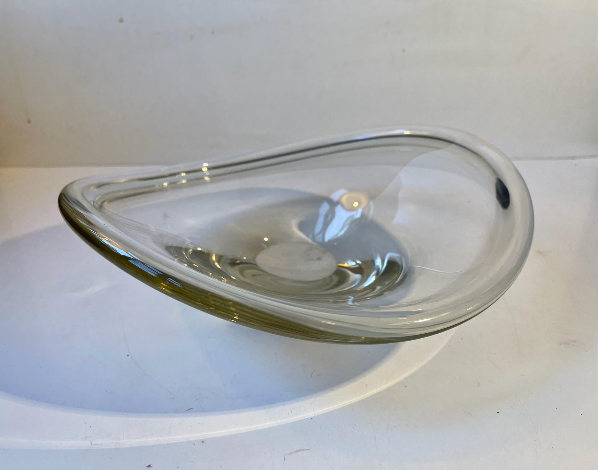 Mid-20th Century Handblown Glass Fruit Bowl by Per Lütken for Holmegaard, 1960s For Sale