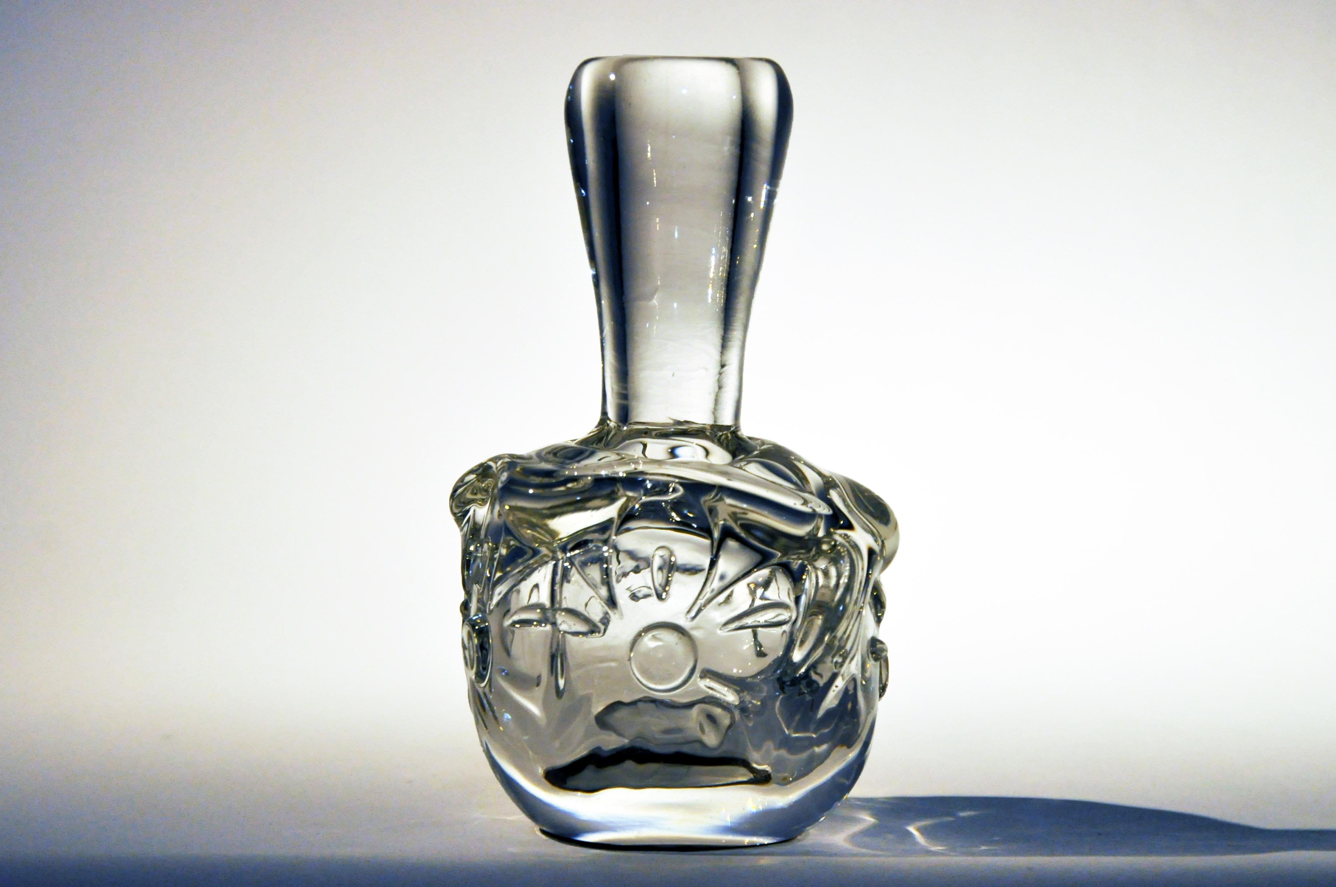 Handblown Glass Imprints of Indian Print Block Vase 1