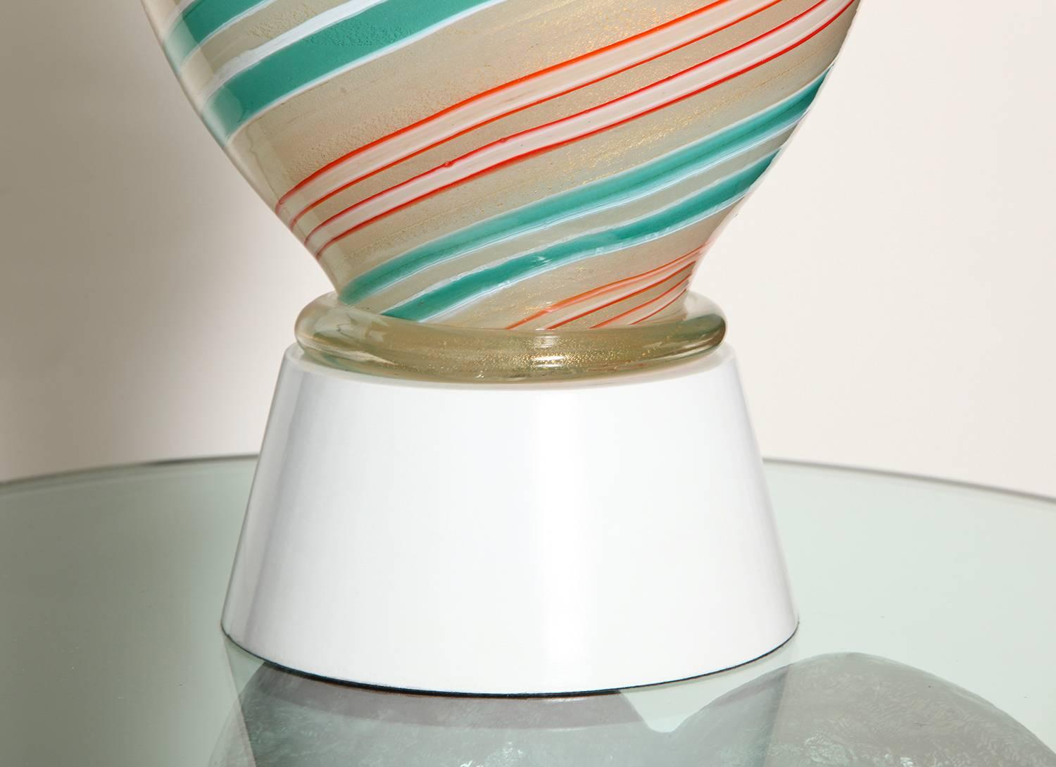 Handblown Glass Lamp by Barovier In Excellent Condition For Sale In New York, NY