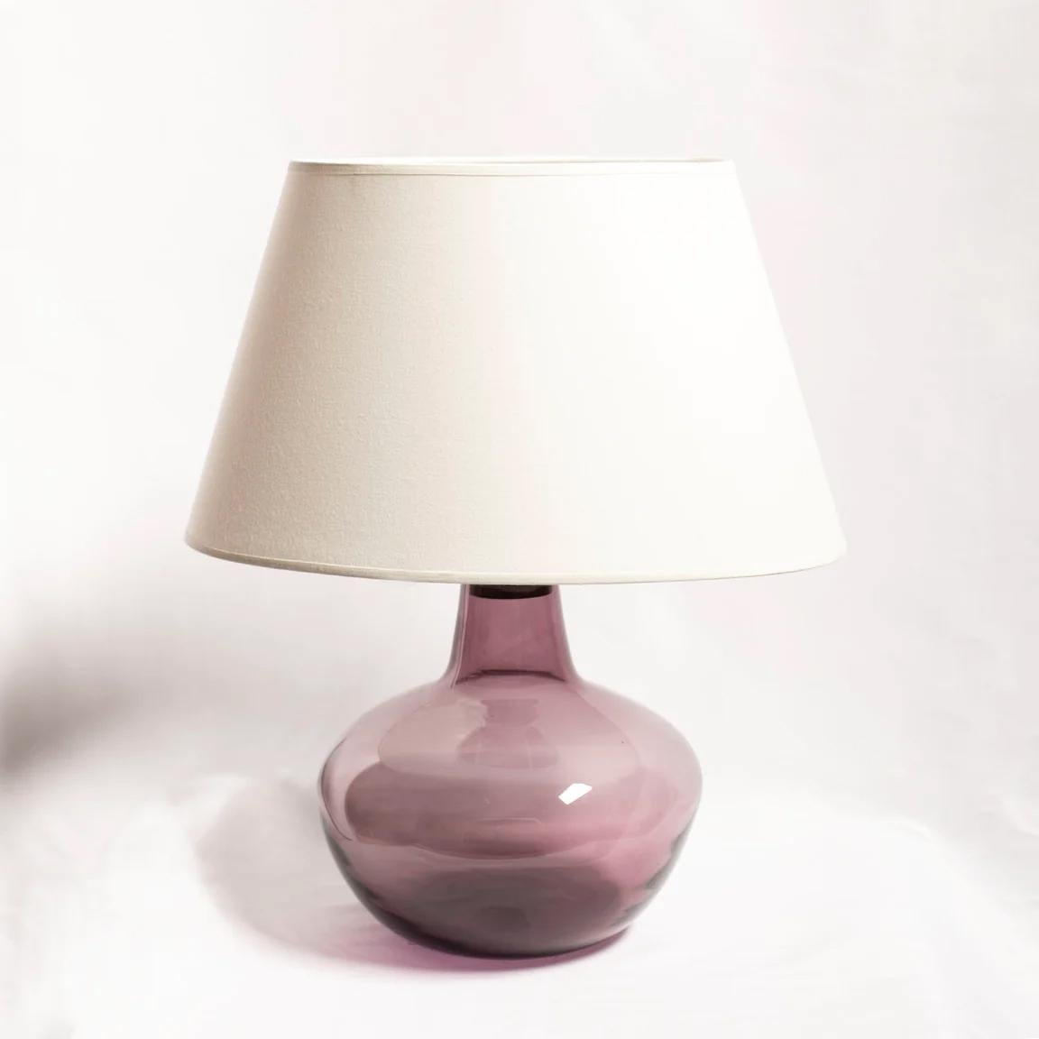 Handblown Glass Table Lamp by Claude Morin , 1981s , France  For Sale 3