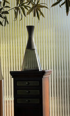 Large handblown glass vase in two-tone gray, 20th century