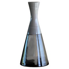 Large handblown glass vase in two-tone gray, 20th century
