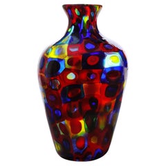 Handblown Glass Vase with Large Murrhines by A.V.E.M, 1950s