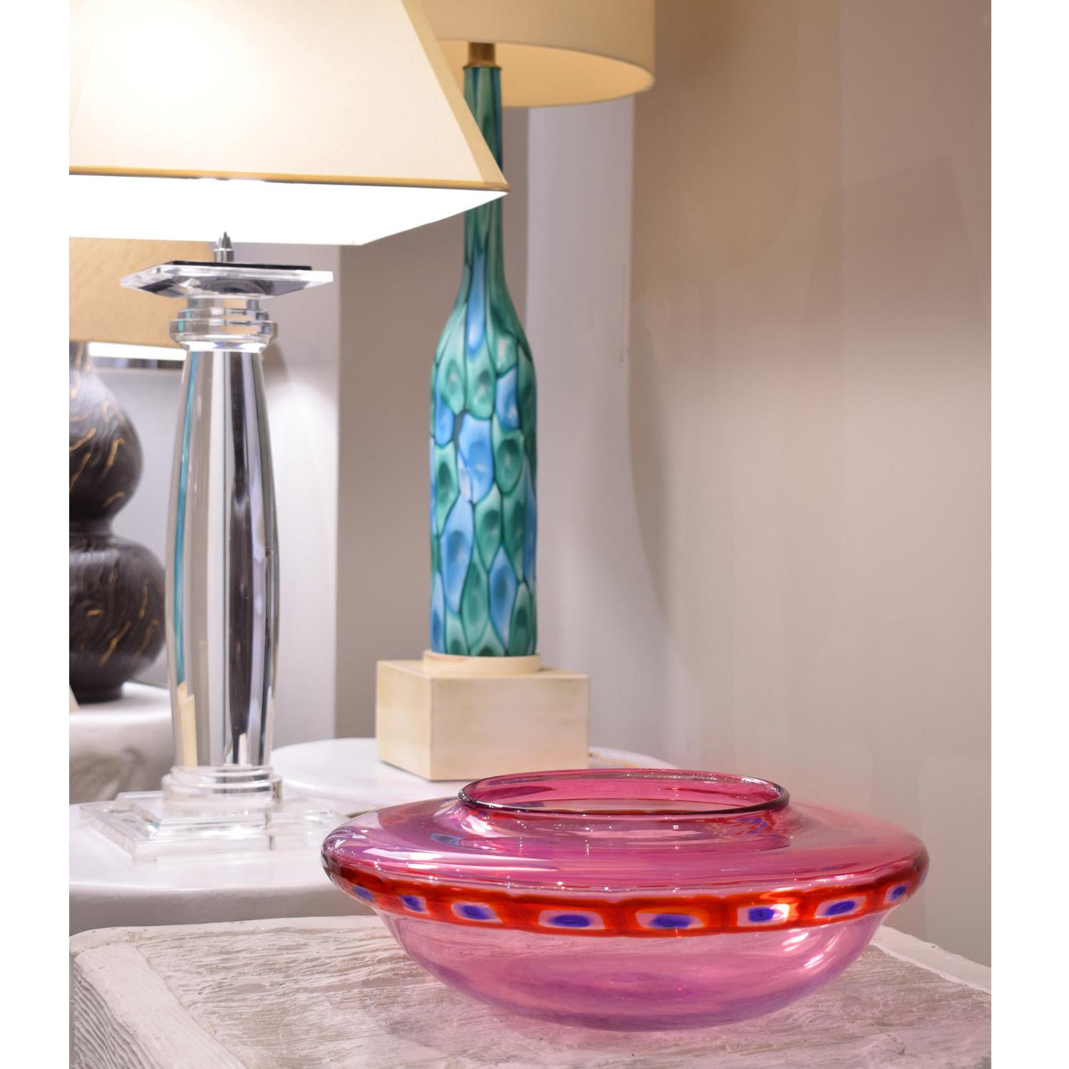 Italian Handblown Glass Vase with Multicolor Murrhines by Anzolo Fuga for A.V.E.M 1950s For Sale