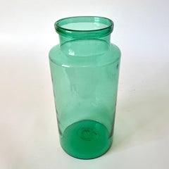 Handblown Green Glass Storage Jar or Vase, Gustavian Period