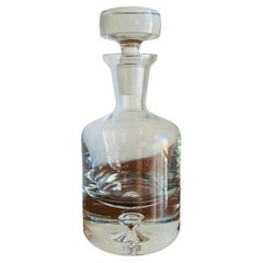 Decantador de cristal de Krosno soplado a mano con tapón, mediados del siglo XX