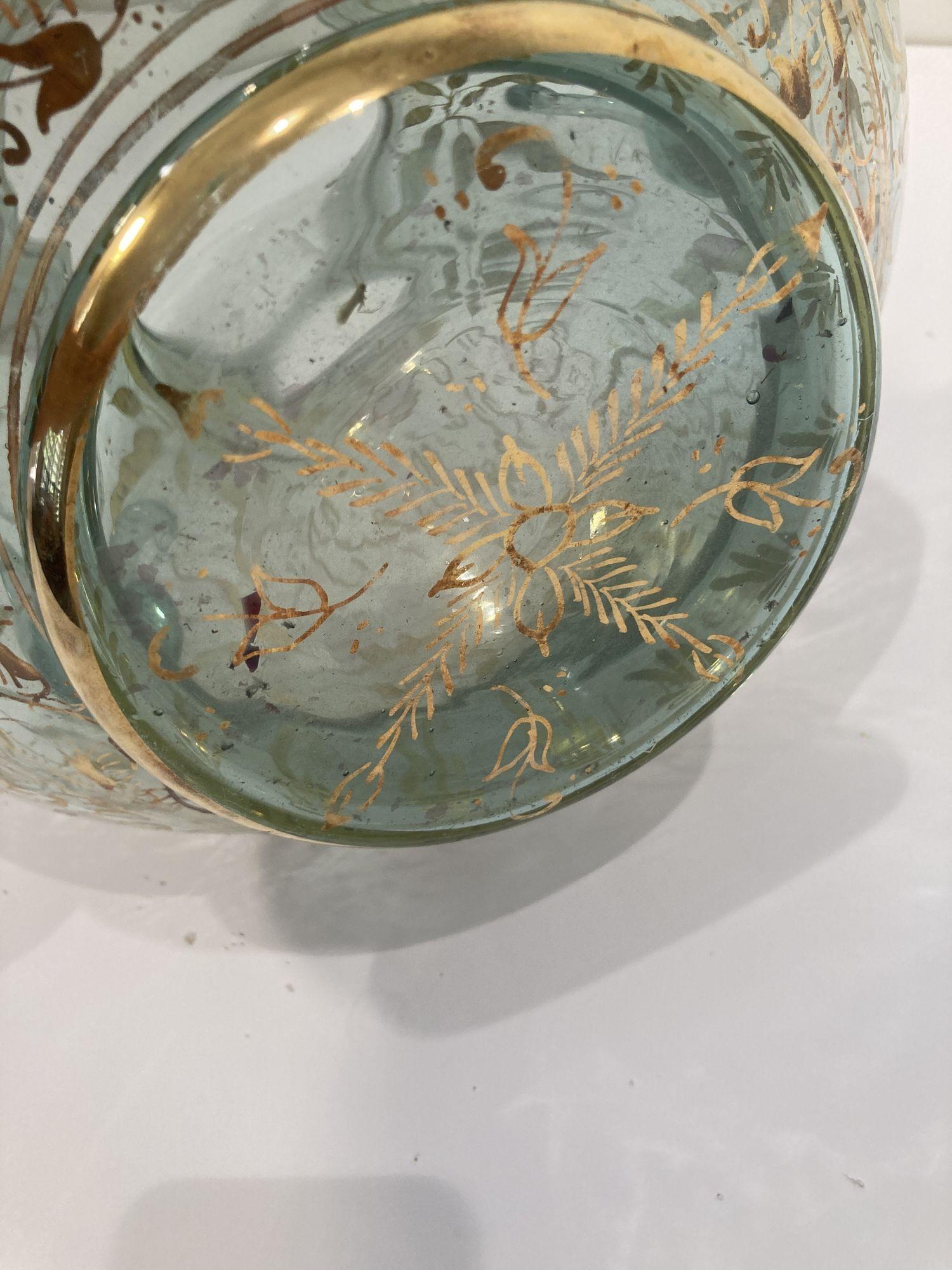 Handgeblasene Moskenglaslampe aus Moscheeglas im Mameluke-Stil, vergoldet mit arabischer Kalligrafie im Angebot 2