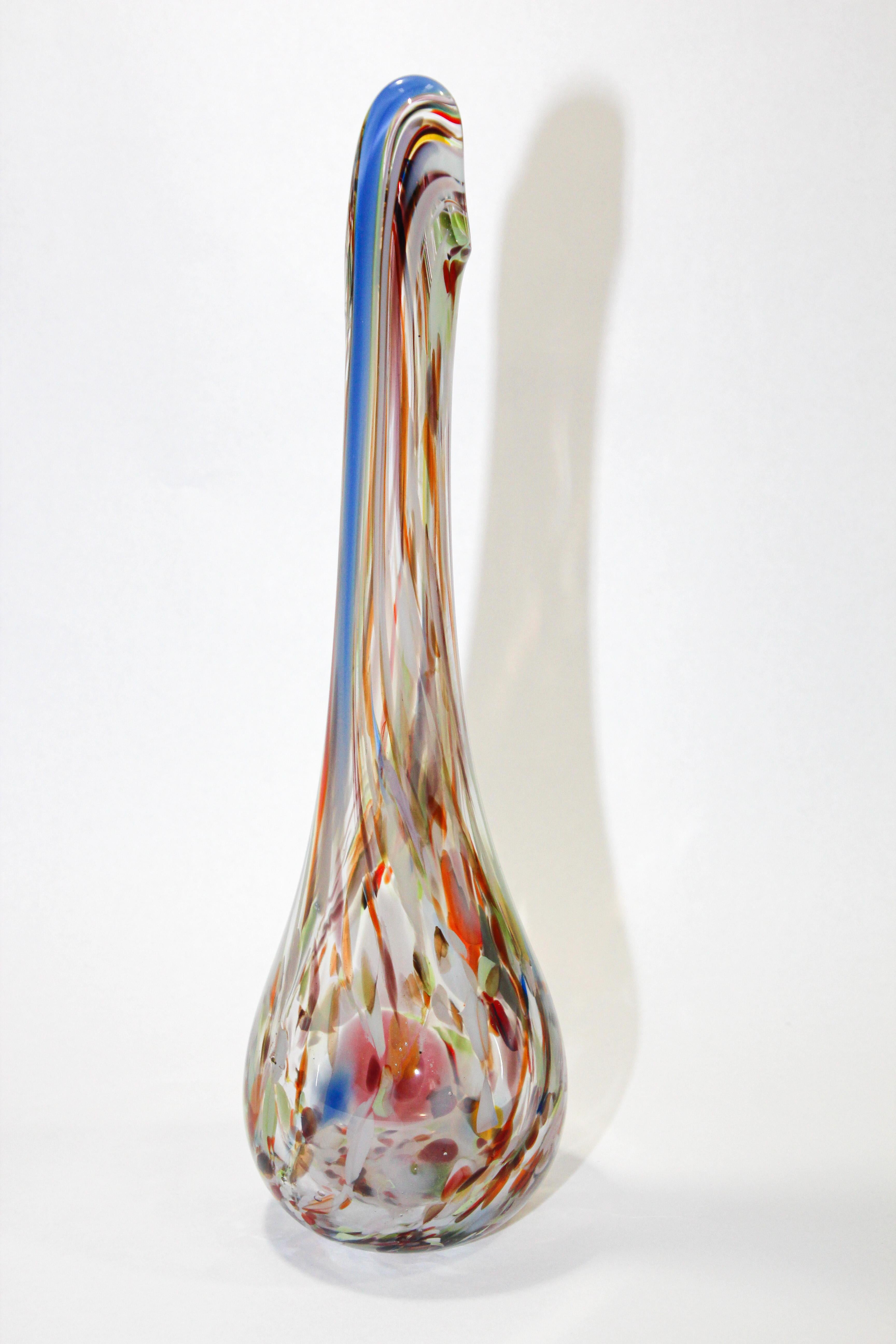 Handblown Murano Art Glass Vase Organic Shape For Sale 1