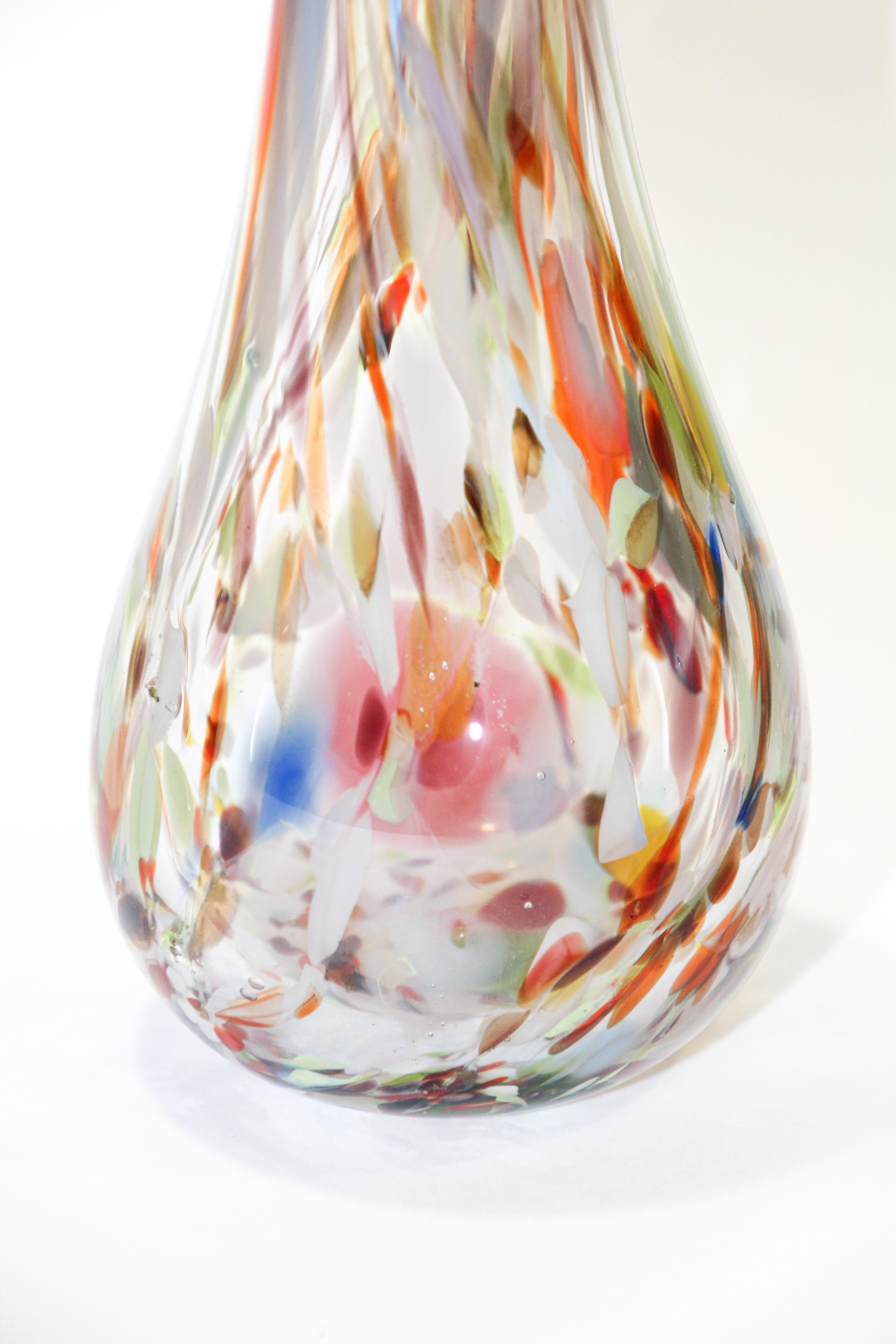 Handblown Murano Art Glass Vase Organic Shape For Sale 2