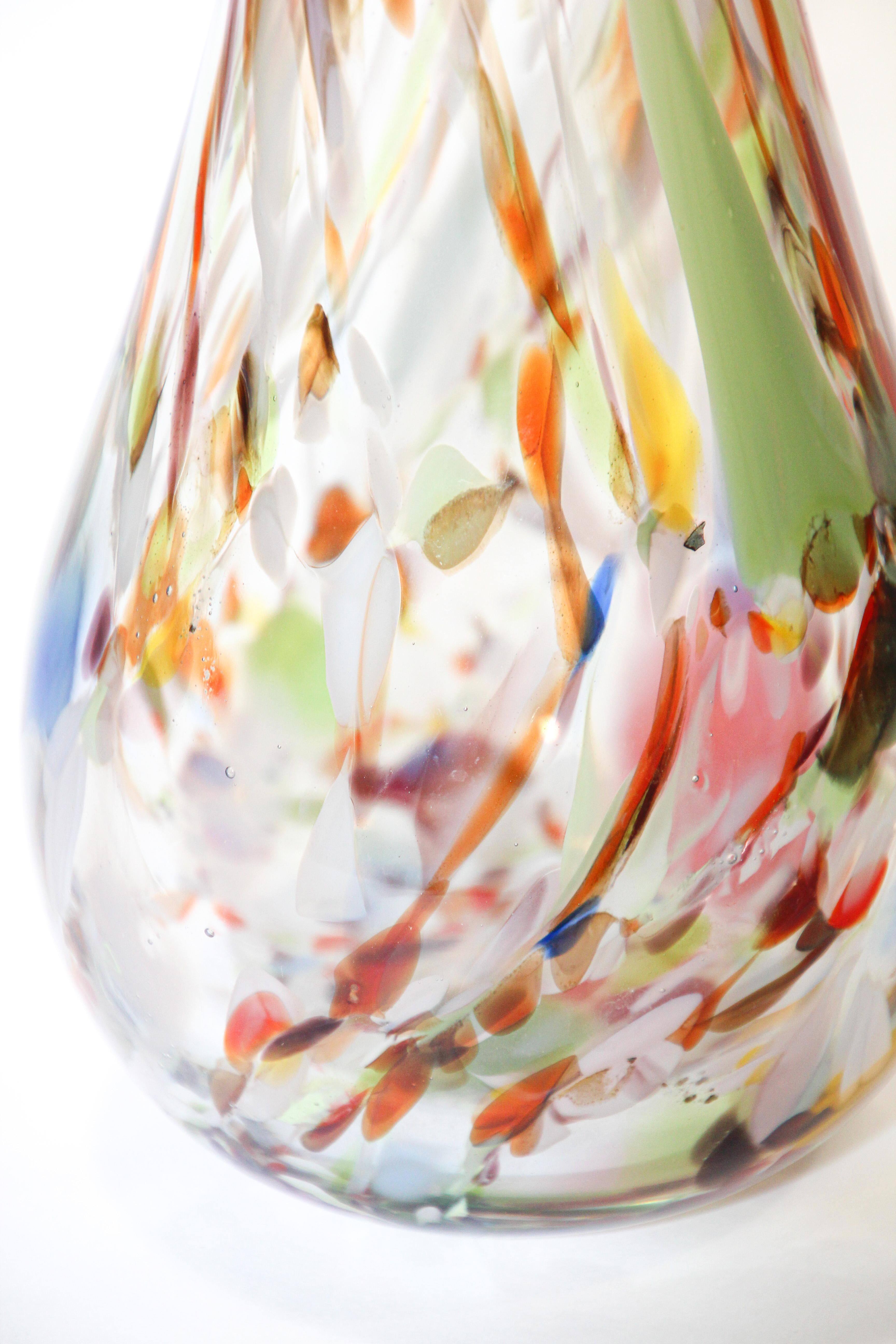 Handblown Murano Art Glass Vase Organic Shape For Sale 5