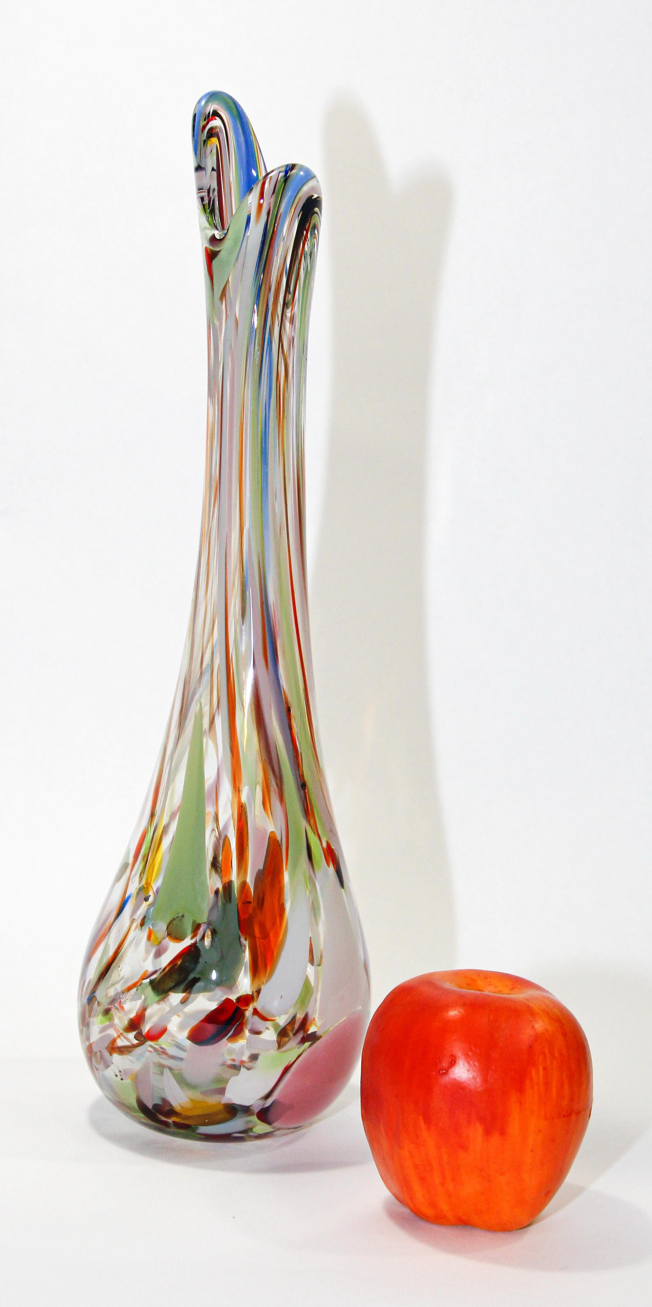 Handblown Murano Art Glass Vase Organic Shape For Sale 7