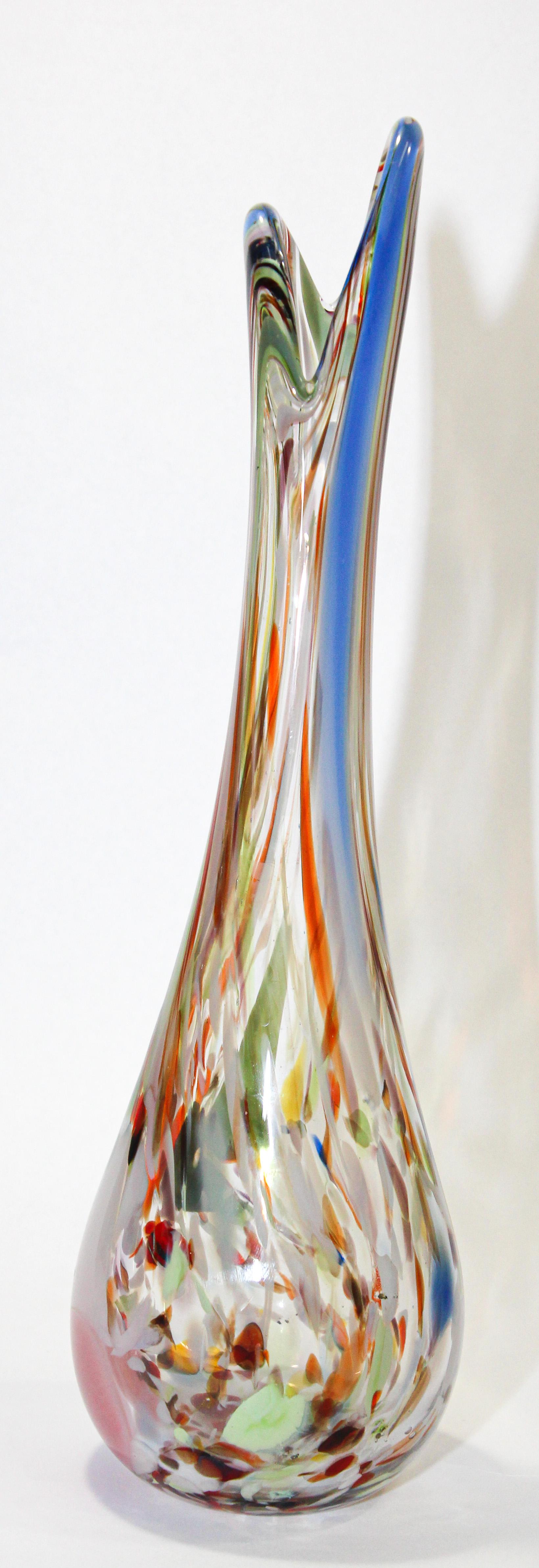 Handblown Murano Art Glass Vase Organic Shape In Good Condition For Sale In North Hollywood, CA