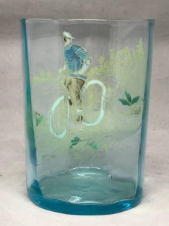 Handblown Murano Athletic Motif Cycling Glass