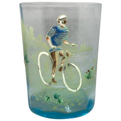 Handblown Murano Athletic Motif Cycling Glass