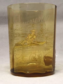 Handblown Murano Athletic Rowing Motif Glass