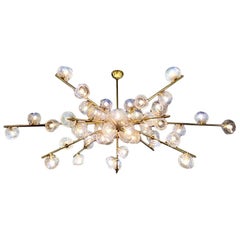 Handblown Murano Glass and Brass "Constellation" Chandelier by High Style Deco