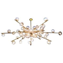 Handblown Murano Glass and Brass "Constellation" Chandelier by High Style Deco