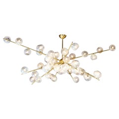 Handblown Murano Glass and Brass "Constellation" Chandelier by High Style Deco