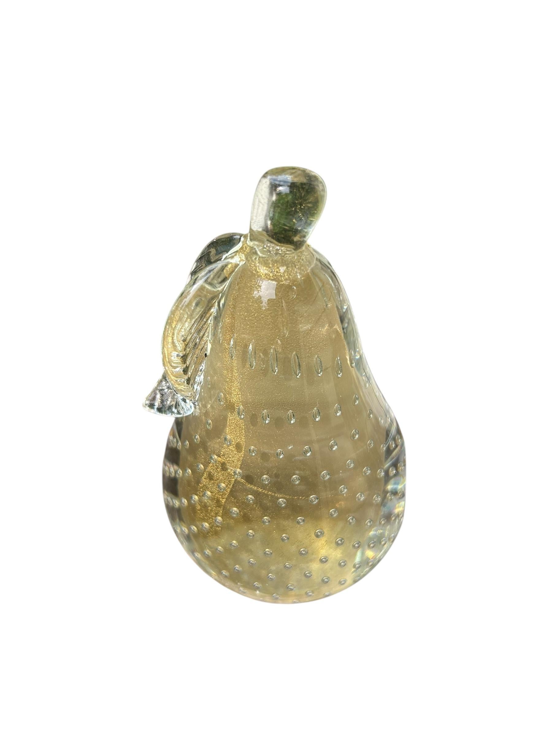 Handgeblasene Murano Glas Apfel und Birne Buchstützen (Mitte des 20. Jahrhunderts) im Angebot
