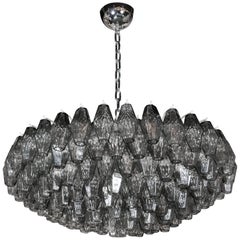 Handblown Murano Glass Polyhedral Chandelier in the Manner of Venini for Jarrett