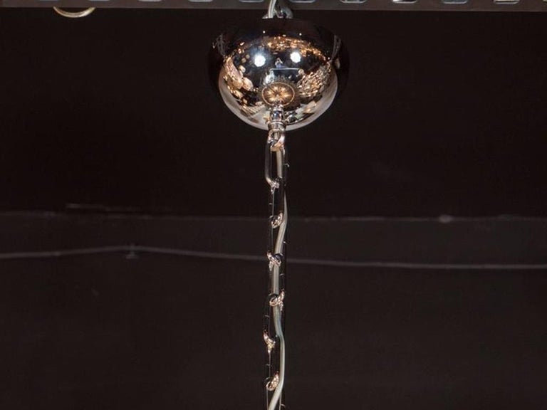 Italian Handblown Murano Glass Polyhedral Chandelier in the Manner of Venini For Sale