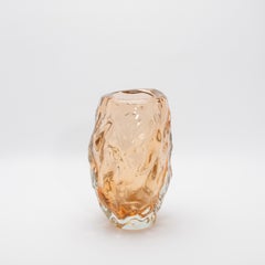 Handblown Murano Sculptural Vase in Rose Gold