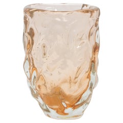 Handblown Murano Sculptural Vase in Rose Gold
