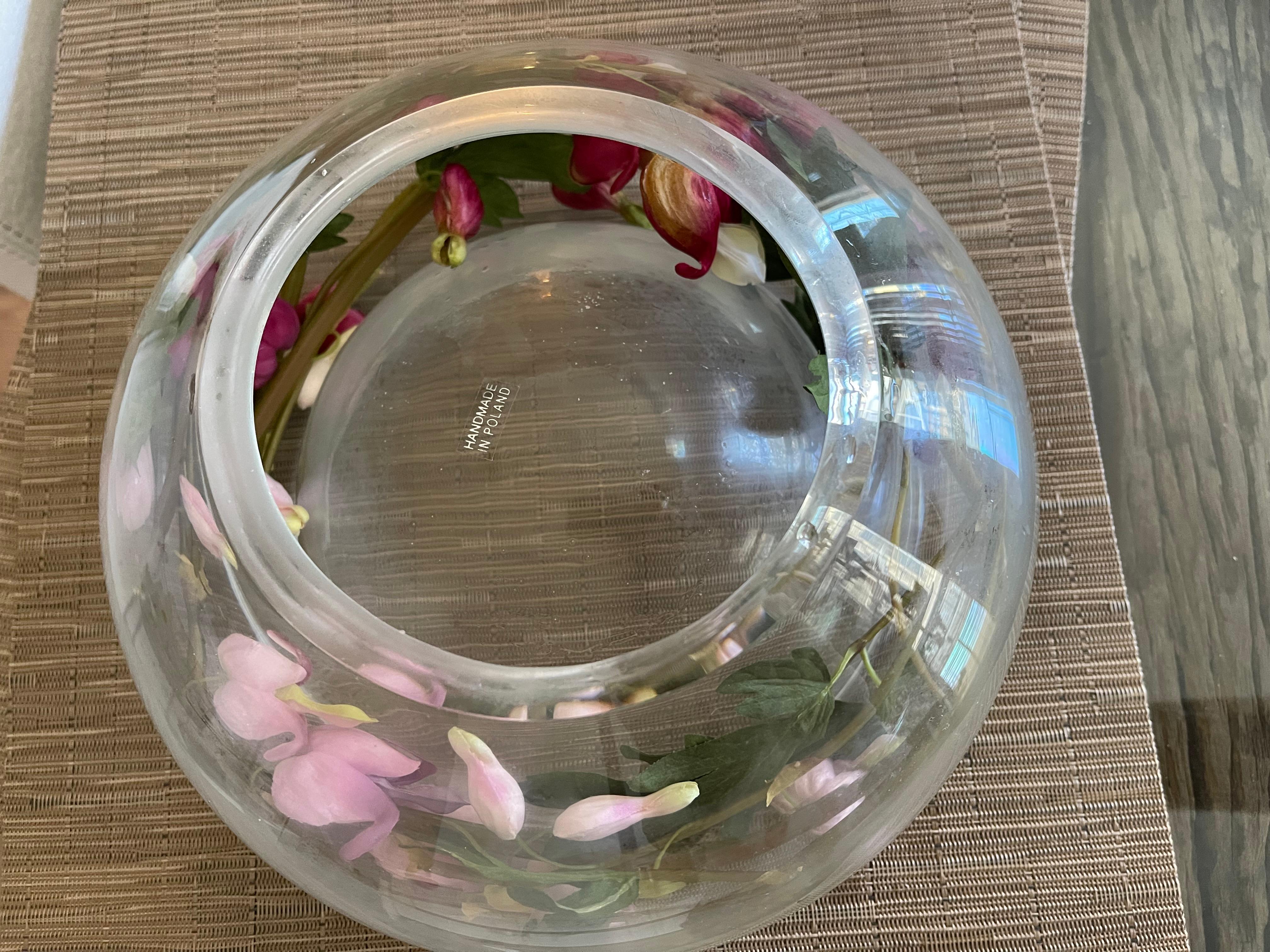 Jarrón de cristal soplado a mano de Polonia 12 artesano estadounidense en venta