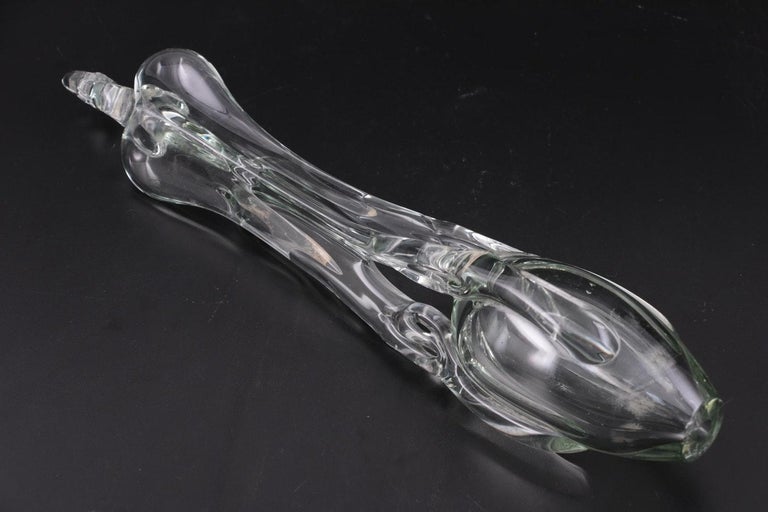 Mid-Century Modern Handblown Studio Art Glass Sculpture by John Bingham, Signed and Dated 1976 For Sale