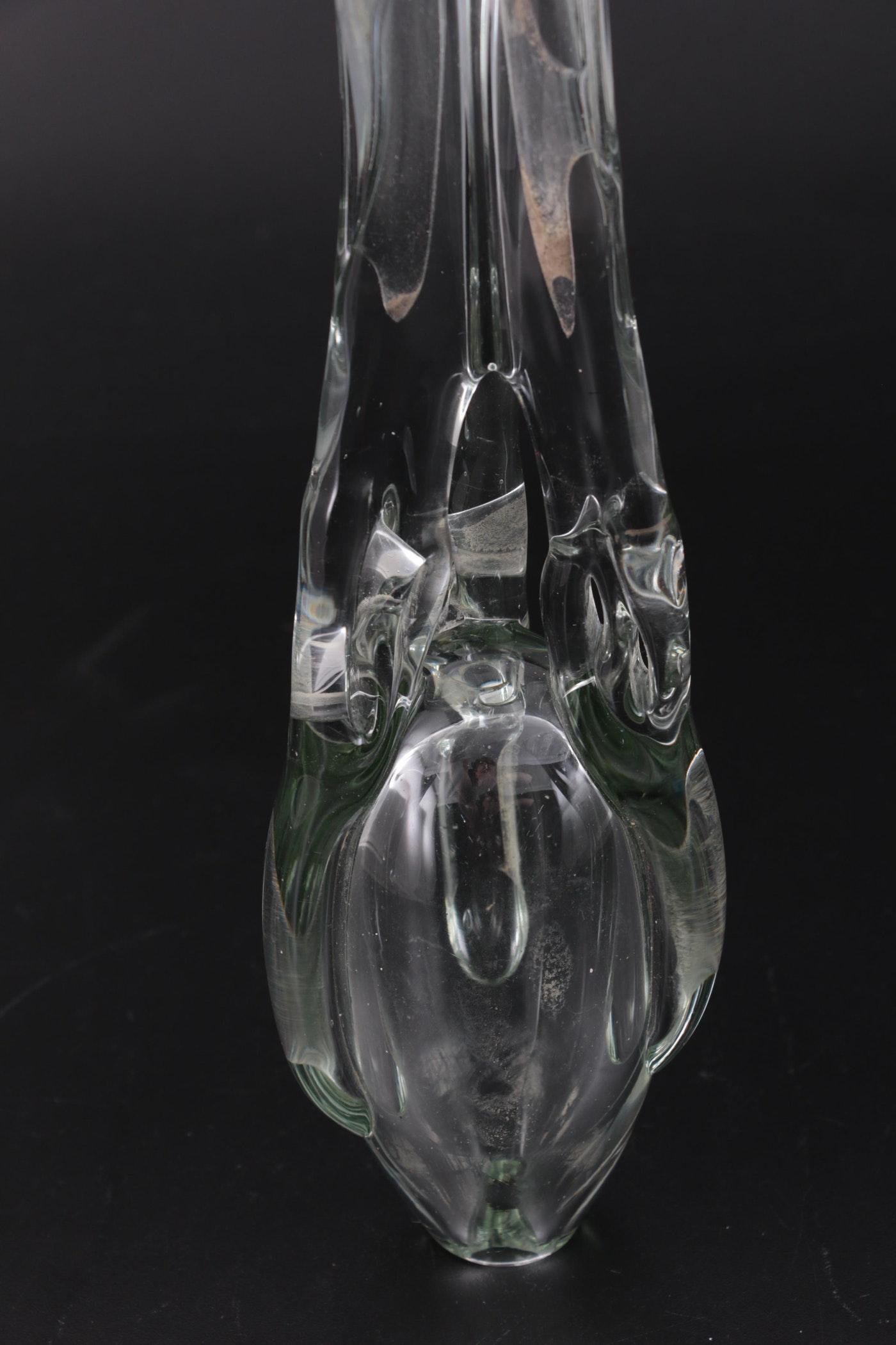 Américain Sculpture en verre d'art de studio soufflé à la bouche par John Bingham, signée et datée de 1976 en vente