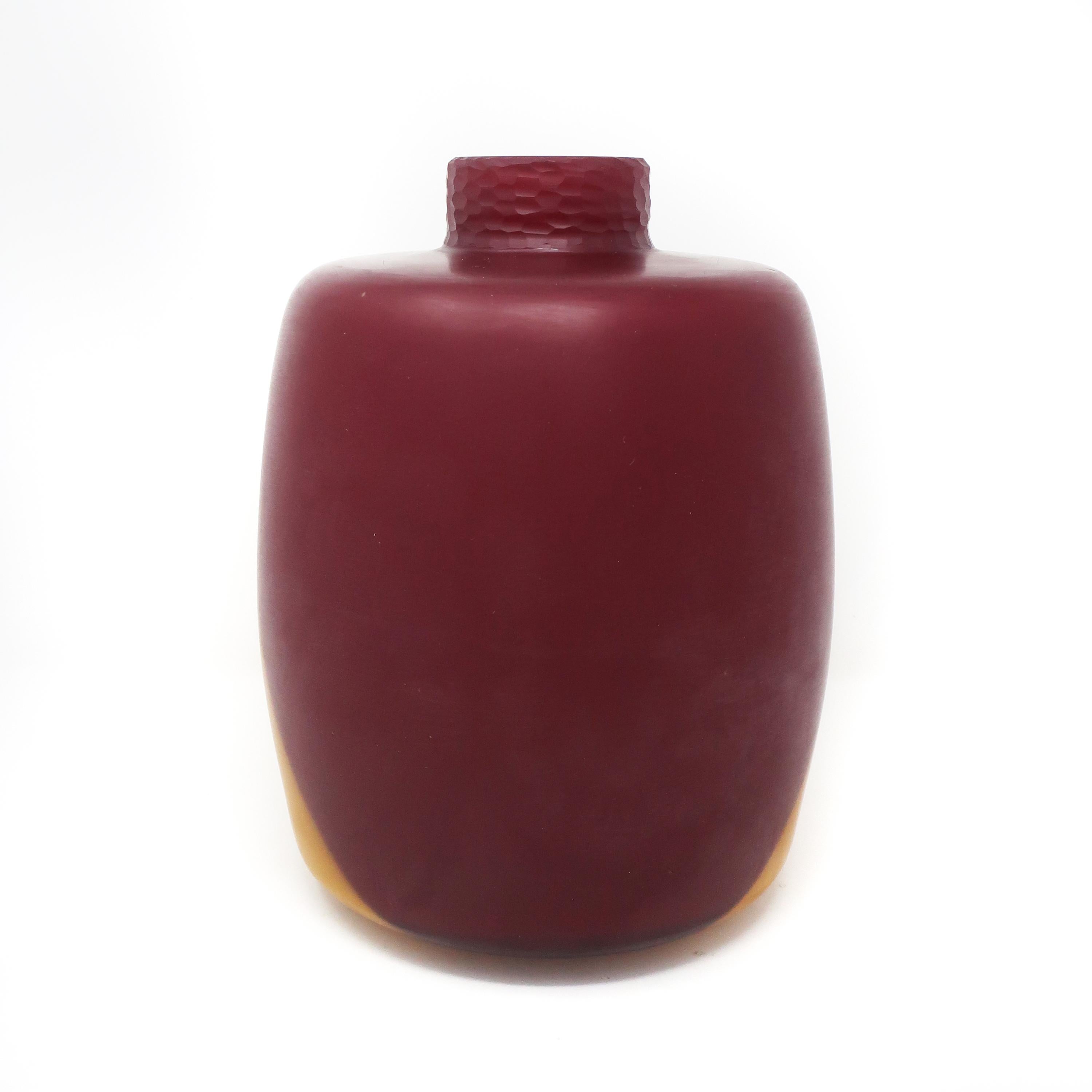 Modern Handblown Two Tone Glass Vase by Ivan Baj for Arcade